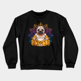 Mandala Yoga Pug Dog Meditate Meditation Crewneck Sweatshirt